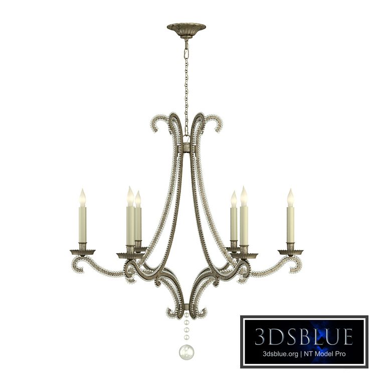 EF Chapman Oslo Gilded Iron with Wax Chandelier Ceiling Light