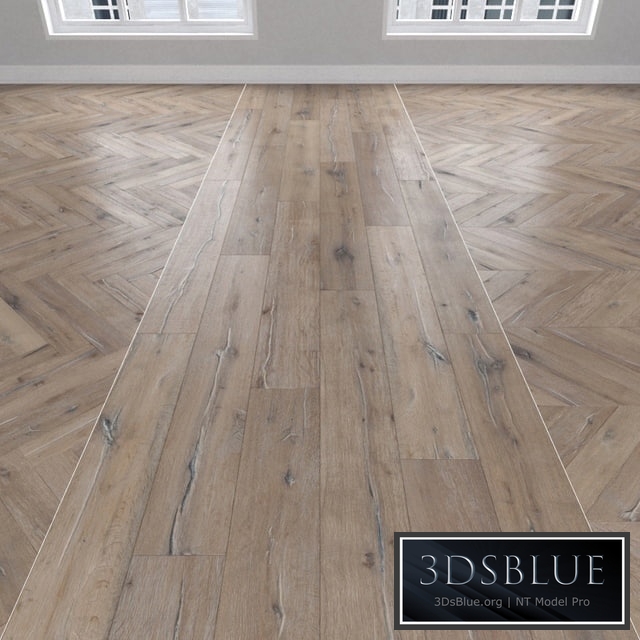 Parquet Oak country, 3 types: herringbone, linear, chevron.