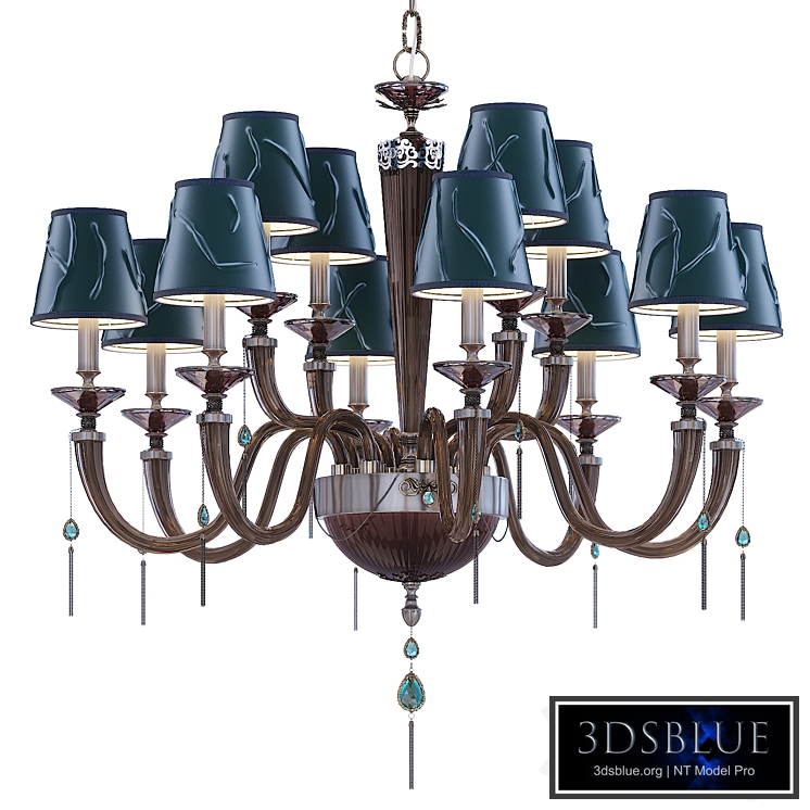 Chandelier Euroluce JULIENNE Fume shade L8 + 4 Green