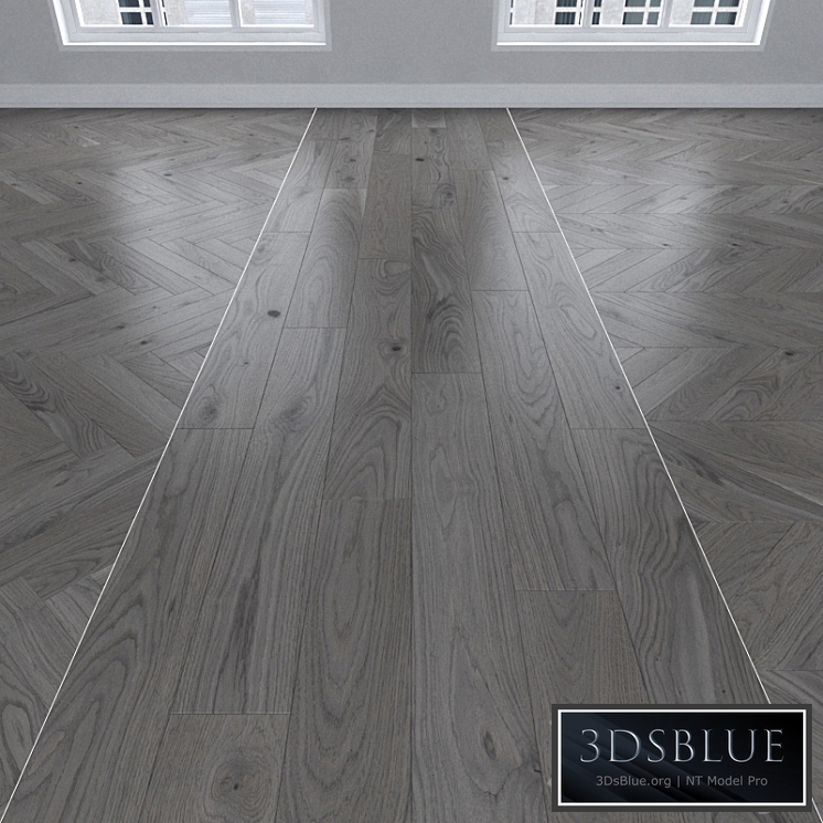 Parquet Oak gray, 3 types: herringbone, linear, chevron.