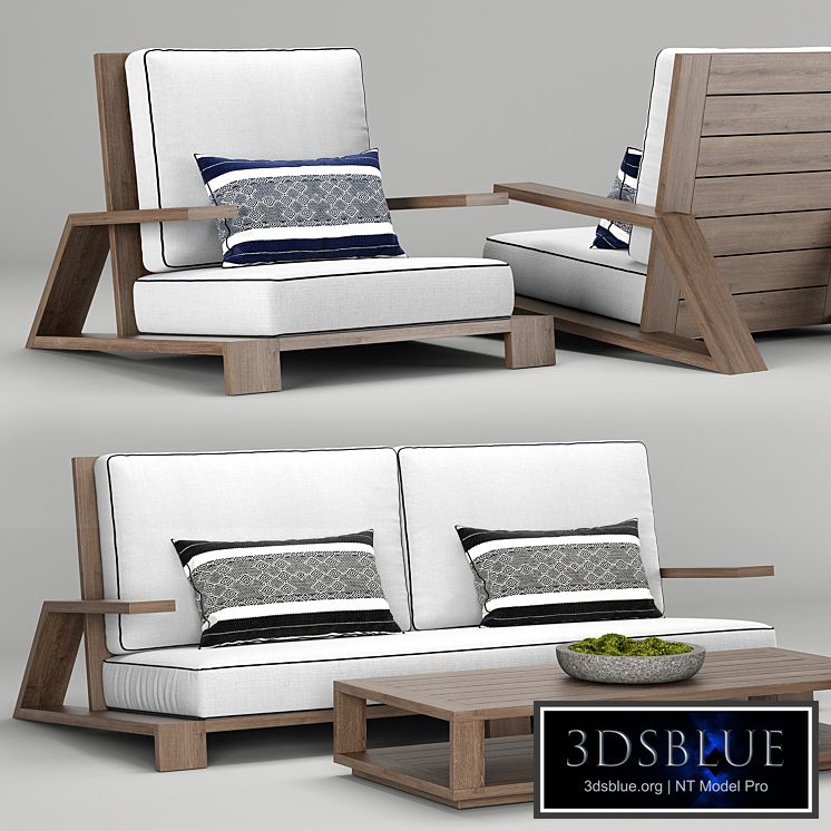 RH Outdoor Olema teak sofa