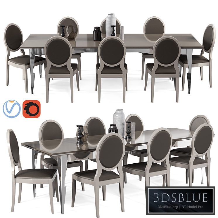 Table and chairs Scavolini Exclusiva with decor