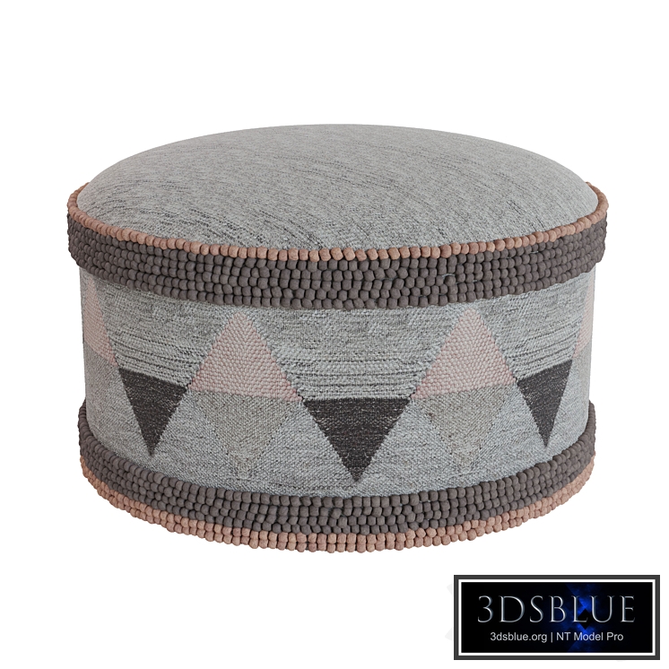 RH GEOMETRIC WOVEN POUF