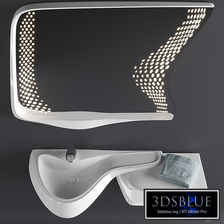 Washbasin and mirror VITAE by ZAHA HADID