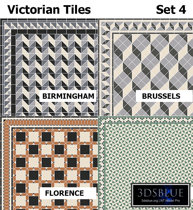 Topcer Victorian Tiles Set4