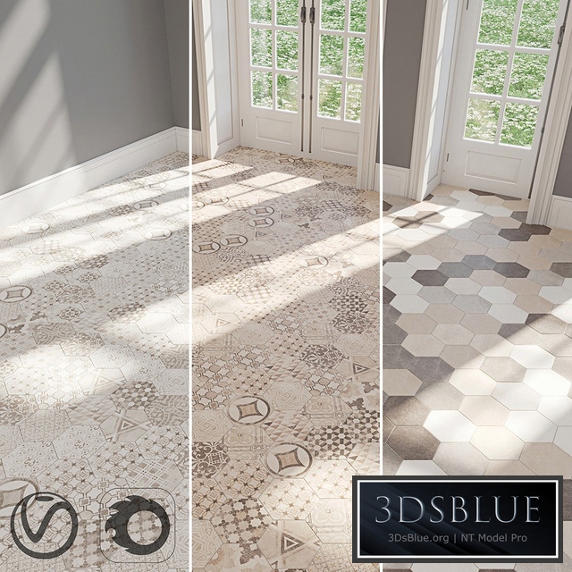 EQUIPE Hexatile / Cement / Garden Gray / Garden Sand / Black / Gray / Mink / Mud / Sand / White