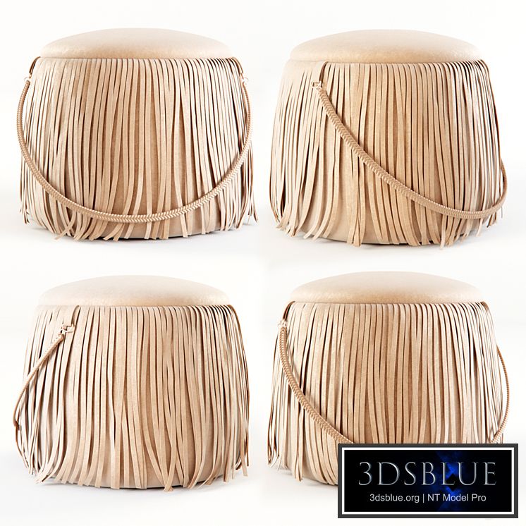 RIBBON FRINGE POUF