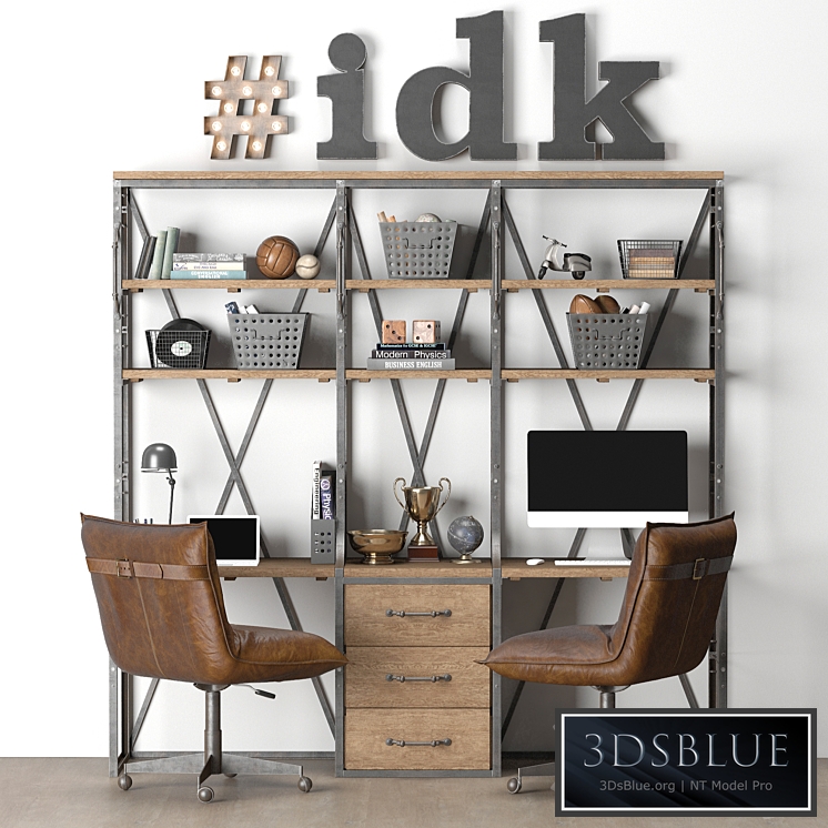 FRENCH LIBRARY DOUBLE DESK WITH DRAWERS