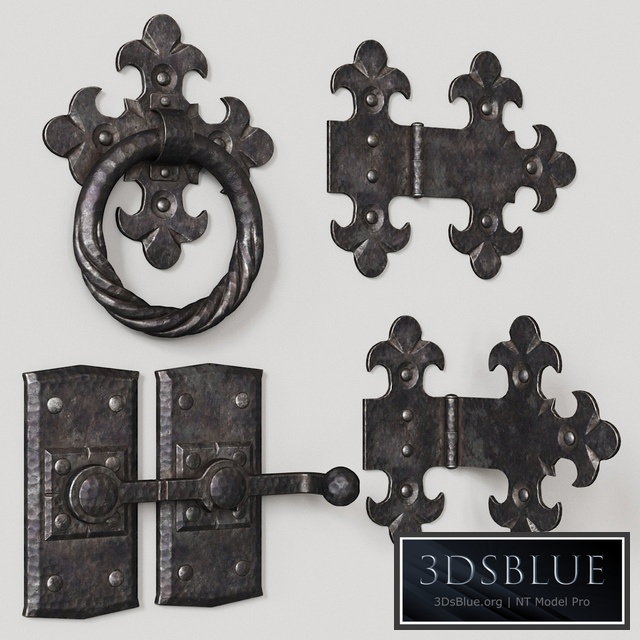 Wrought iron door elements