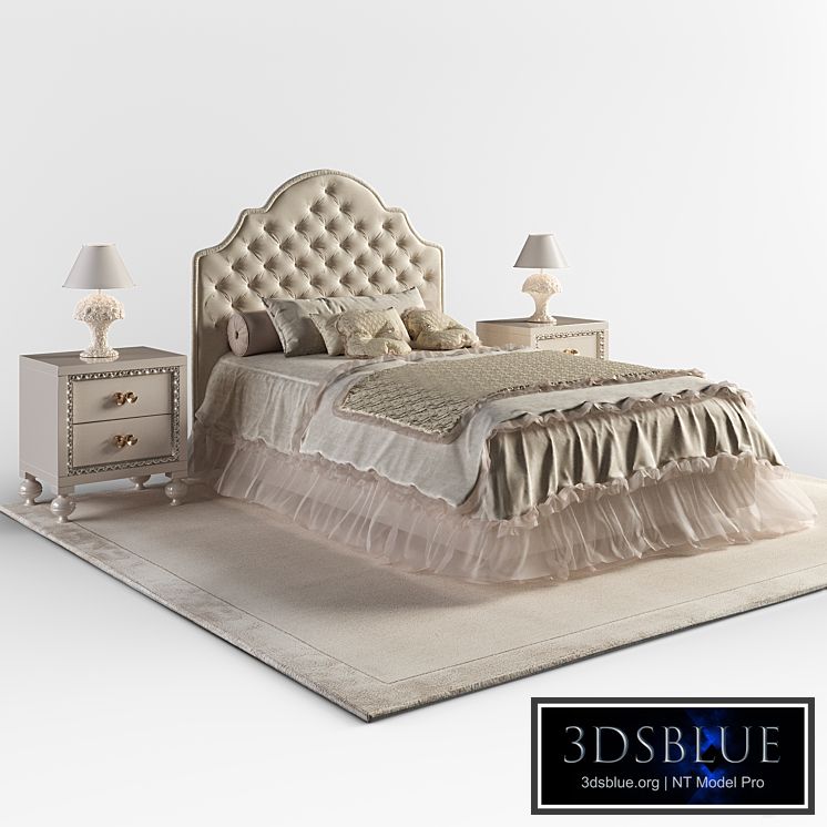 Bed Halley Spenser slim, bedside table ALTAMODA Mimi, lamp Halley Basamento grande love