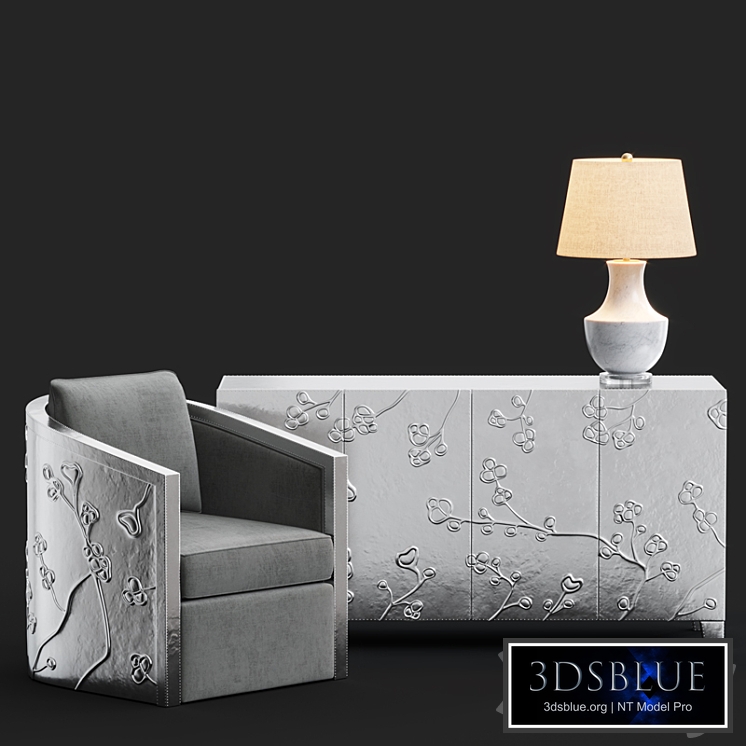 Bernhardt Sasha Chair / Fleur Credenza