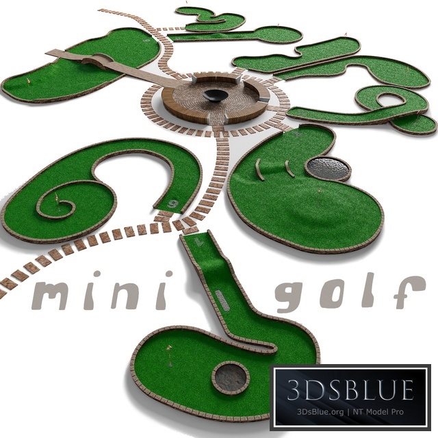 Mini golf. A set of 9 fields