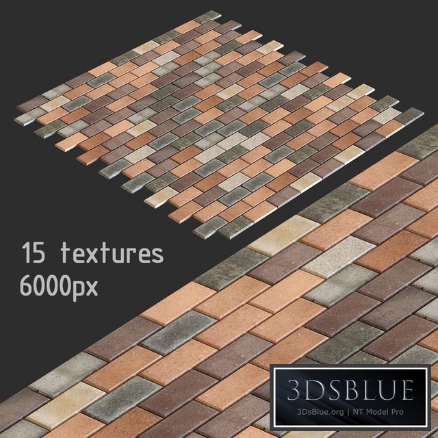 Paving slabs. 15 textures