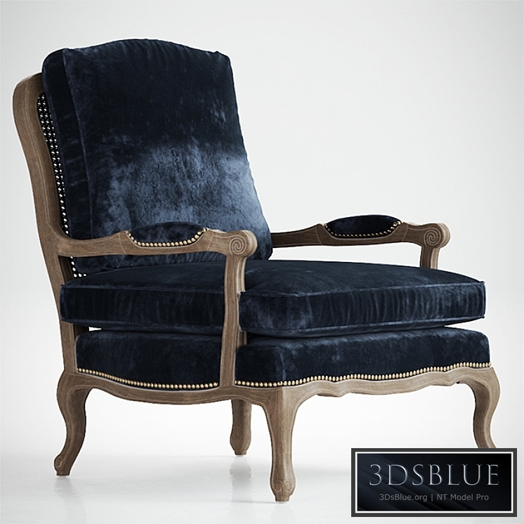 Boutique Accent Chair in Cut Blue Pile