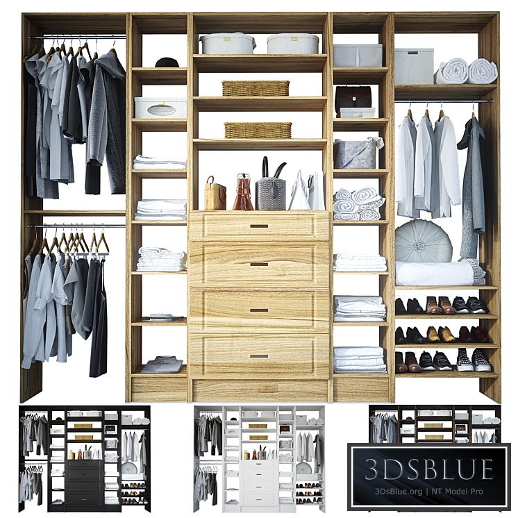 Open wardrobe with filling