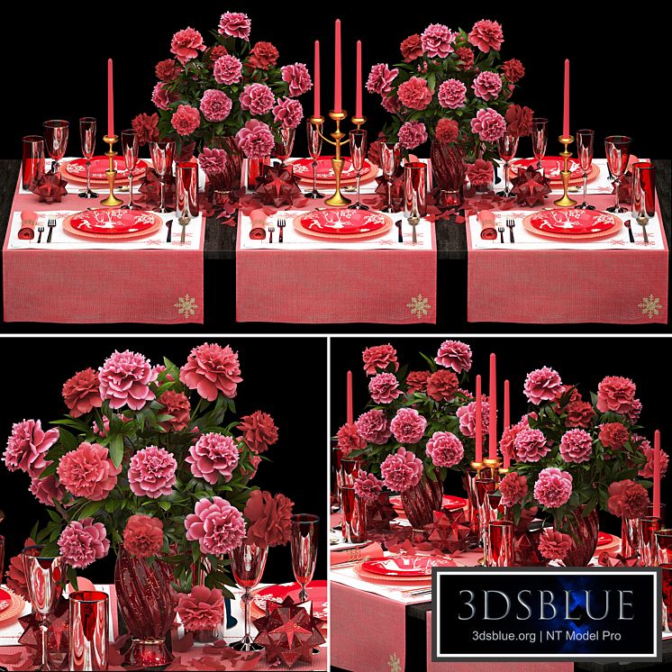Table setting 5. ZARA HOME. appliances, tablecloth, decor, bouquet of flowers, peonies, glass, vase, luxury decor, table decoration, cutlery, candles, stylish, festive, solemn