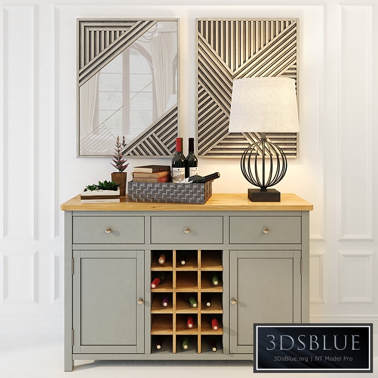 Wine chest of drawers "Jules Verne" gray