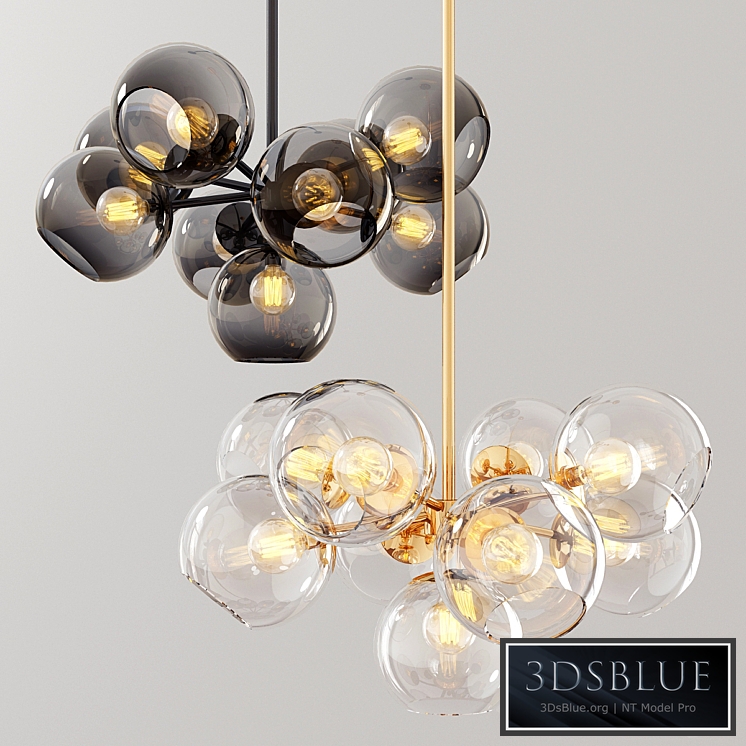 Staggered Glass Chandelier 9 Light - Round