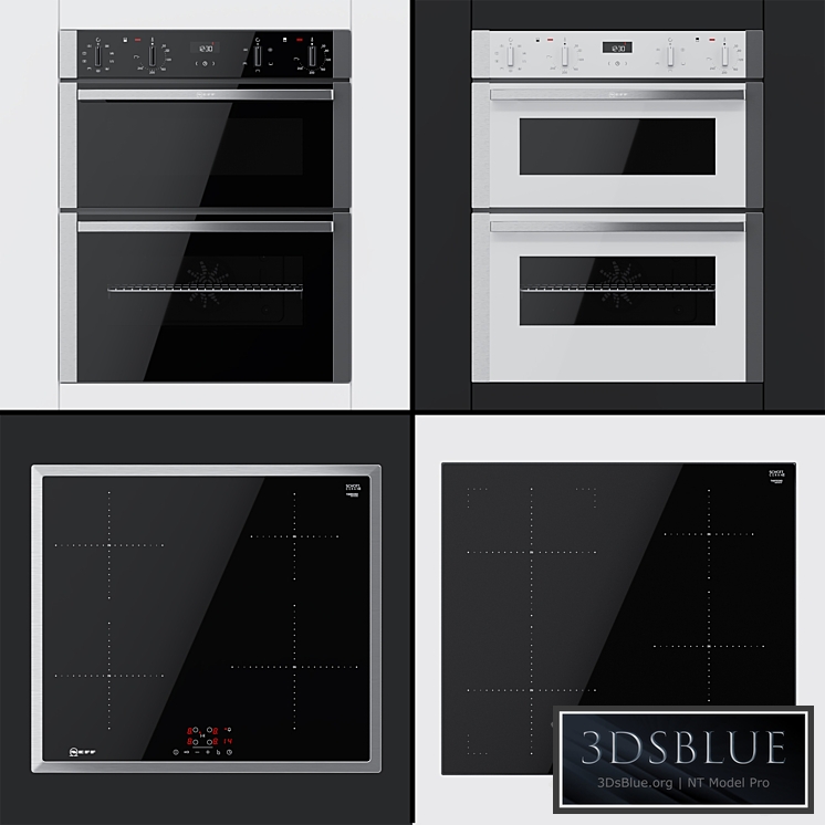 Neff - dual ovens J1ACE2HN0B, J1ACE2HW0B and cooking surfaces T36BB40N0, T46FD53X0