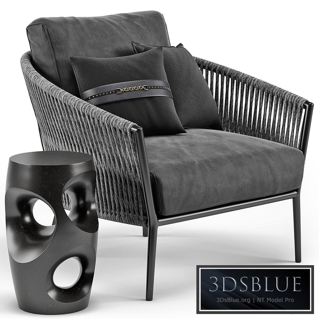 Catalina Outdoor Lounge Chair, Oly Studio Cosmo Side End Table