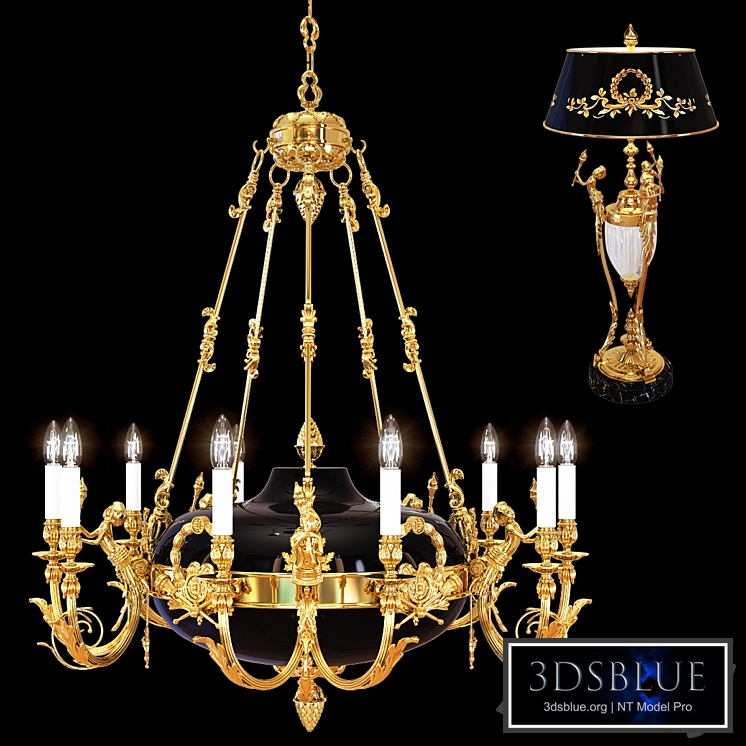 Chandelier ARIZZI 148/10 + Table lamp Arizzi 148/3 / L / FG-B