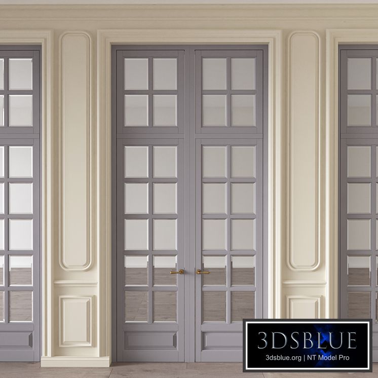 Wall molding with doors