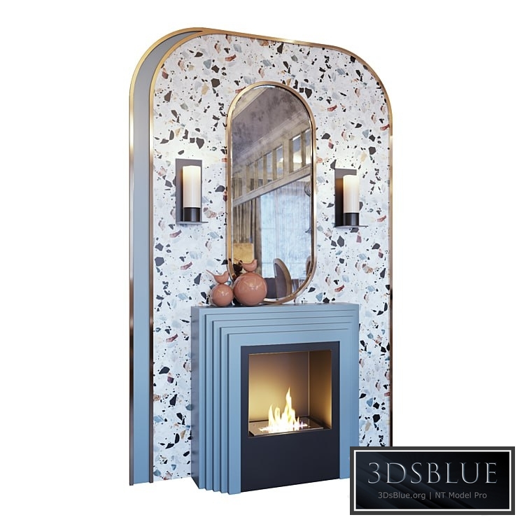 Fireplace, sconce, decor, mirror and murals terrazzo murals (Fireplace sconce mirror and decor memphis 01 YOU)