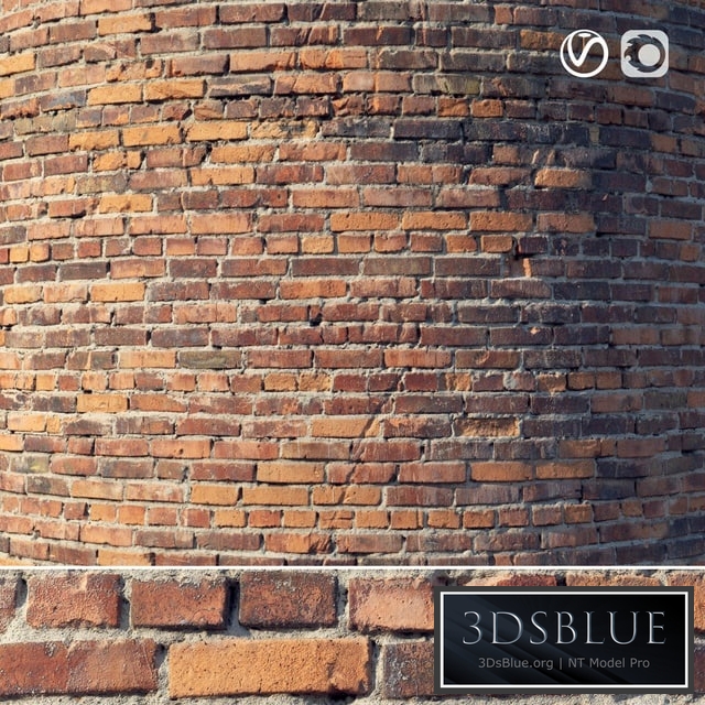 Brick wall with damage (material)