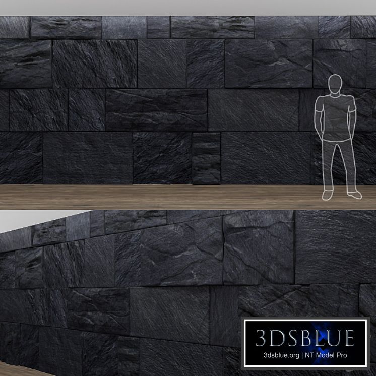 black wild stone wall