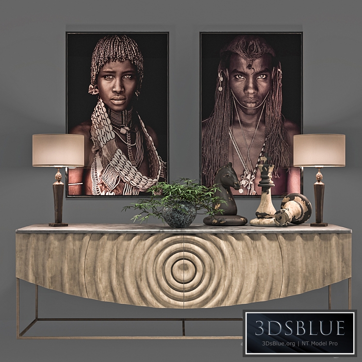 African Decoration Console Set
