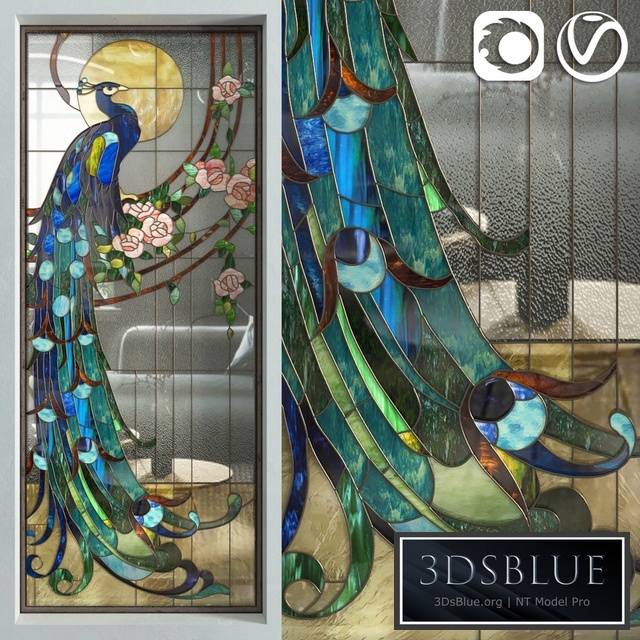 Stained Glass PeacockA