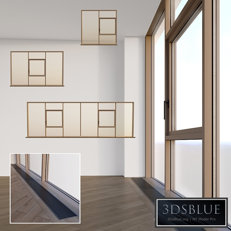 Panoramic windows. Stained glass window four