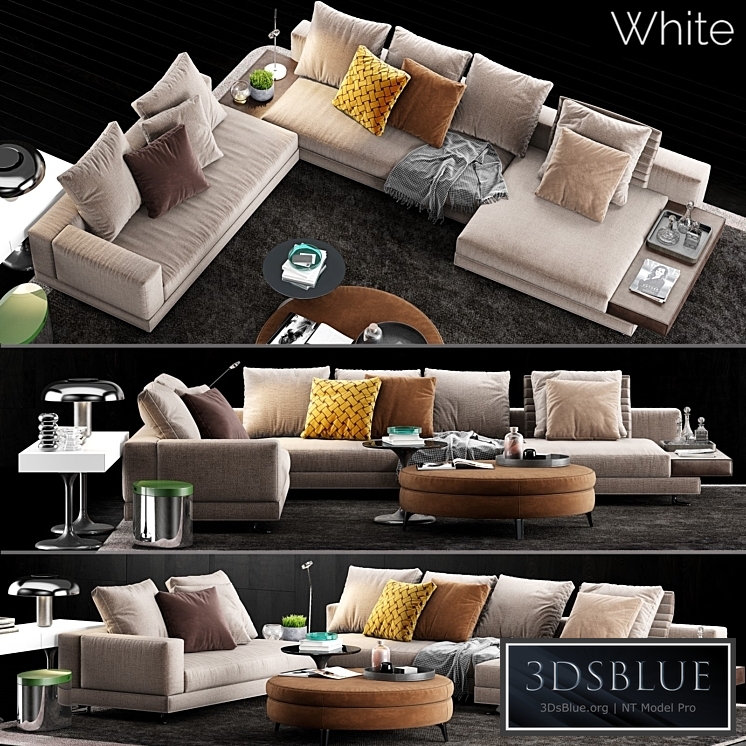 Minotti White Sofa