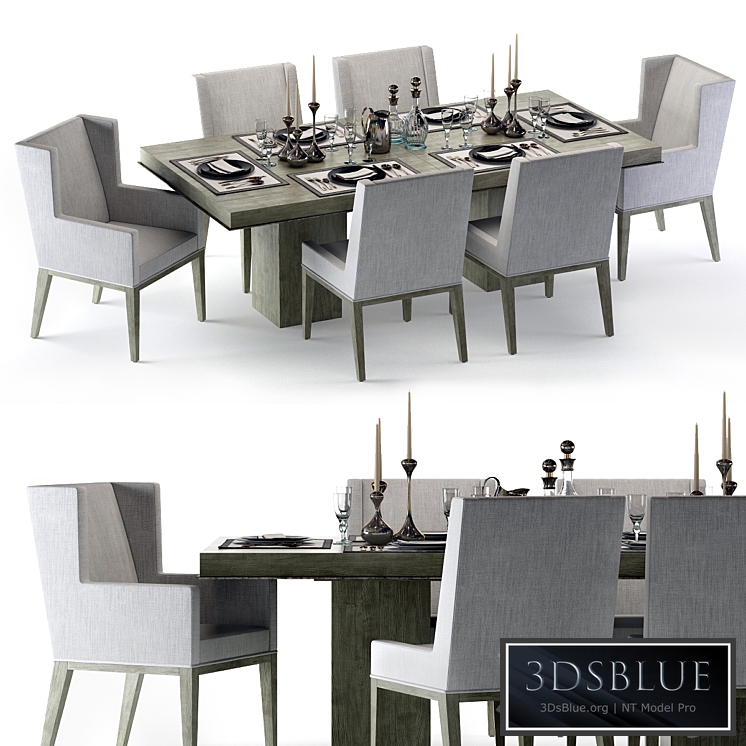 Bernhardt Linea Dining Set Greige