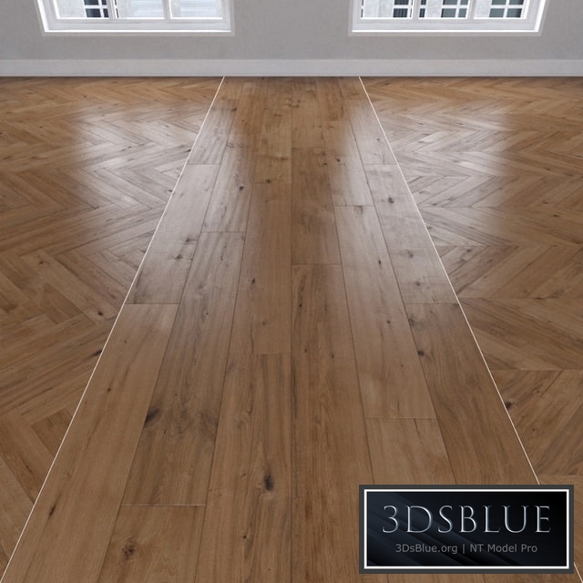 Parquet Oak bronze, 3 types: herringbone, linear, chevron.