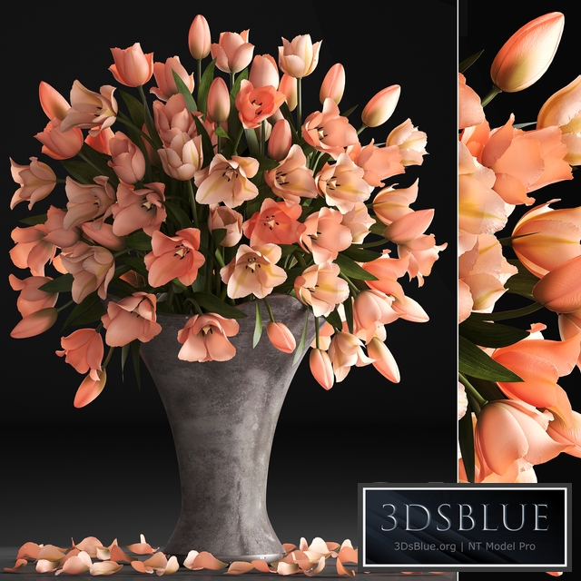 Bouquet of flowers 79. Tulips, vase, decor, petals, table decoration, bouquet