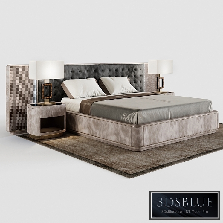 Visionnaire RIPLEY bed set, SKIBA bollard, Turfing lamp
