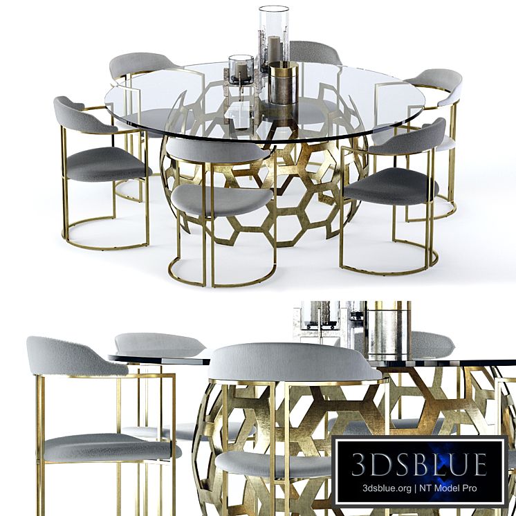 Arteriors Dolma Table and Zephyr Chair