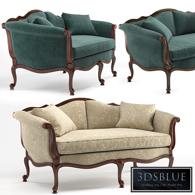 Evette Settee sofa by Ethan Allen