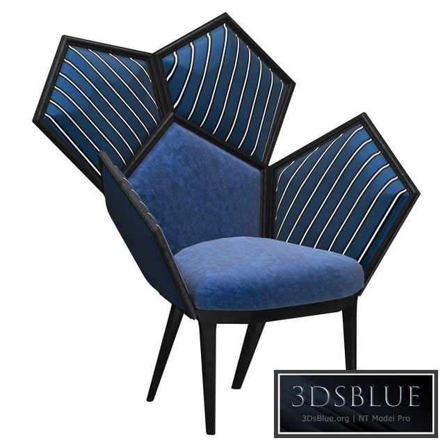 Chair Lui 5A Blue Armchair by Philippe Bestenheider