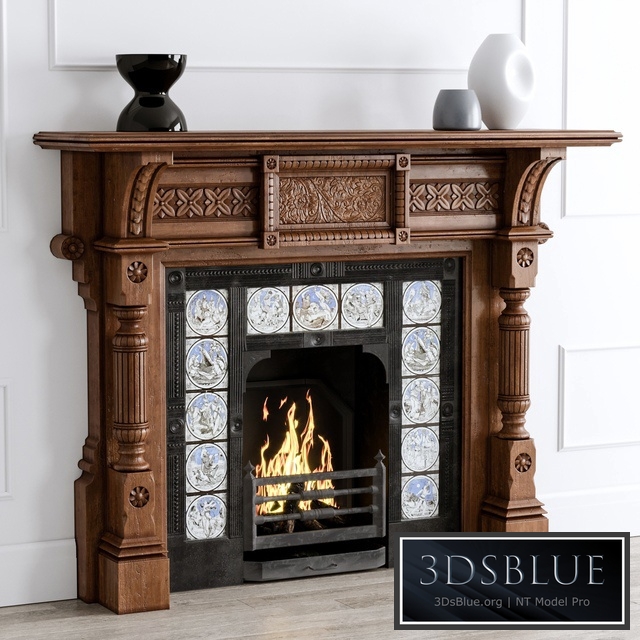 Antique Oak Fireplace