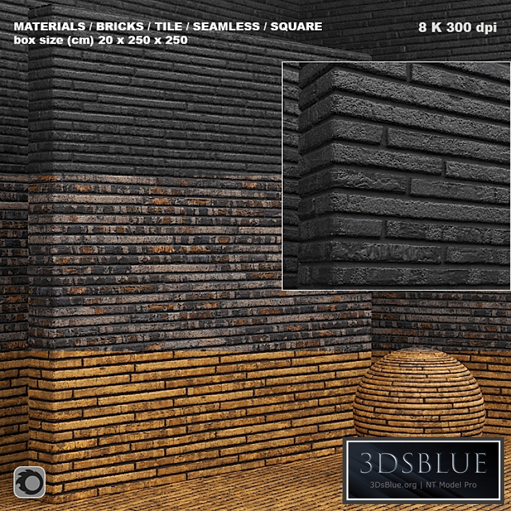 Material (seamless) - brick, tile set 2