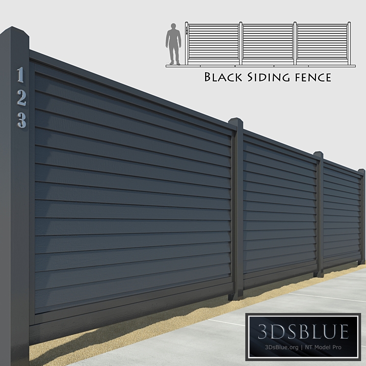 Black siding fence