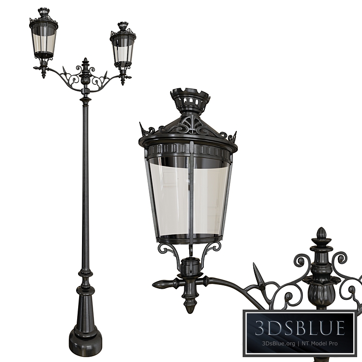 Wrought iron street lamp