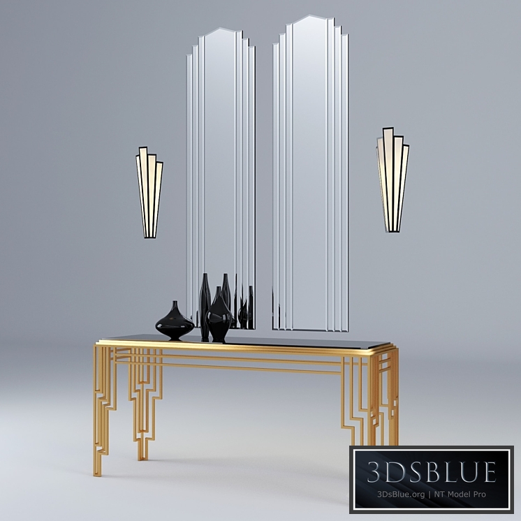 art deco console set