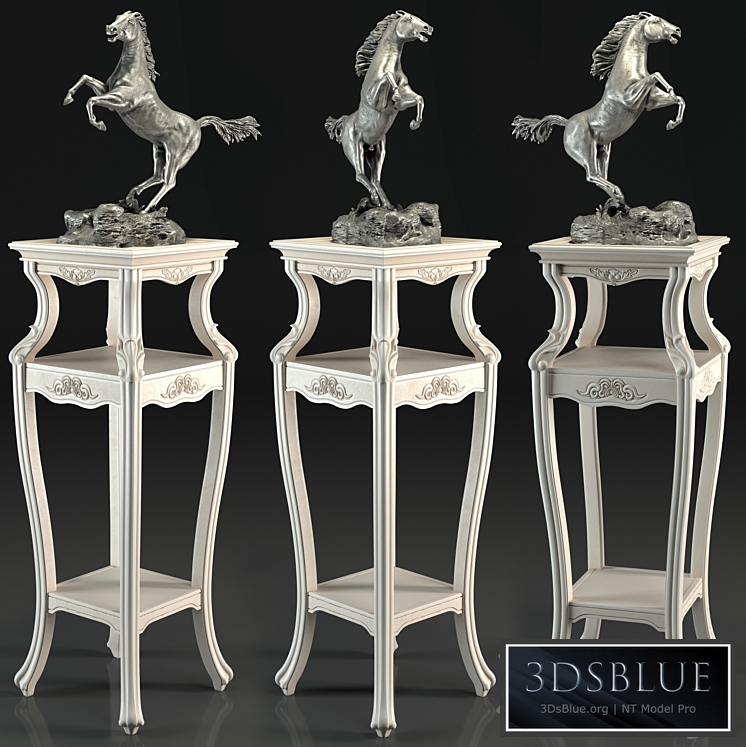 Horse sculpture, flower stand