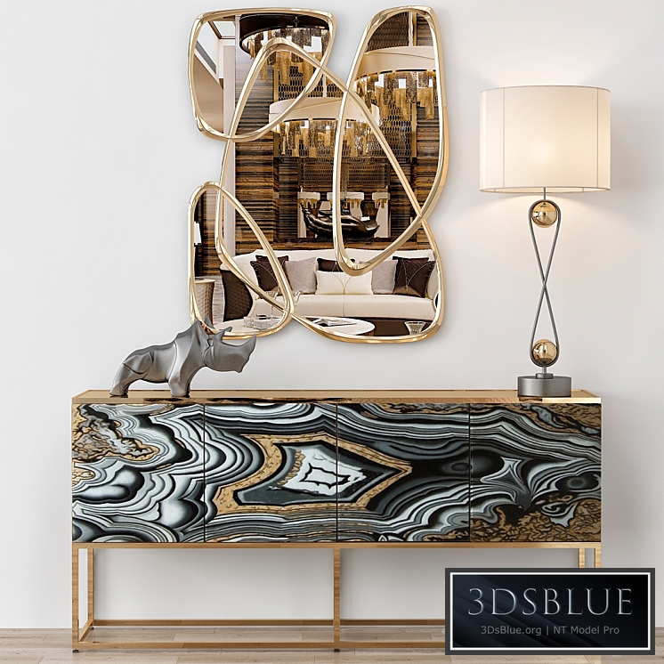 Nicola Painted-Agate Console