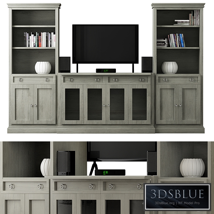Cameo 4-Piece Gray Storage Bookcase Entertainment