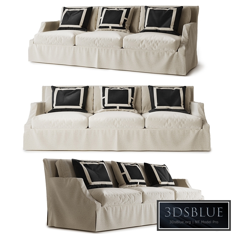 SLOAN TRACK ARM SKIRTED SOFA