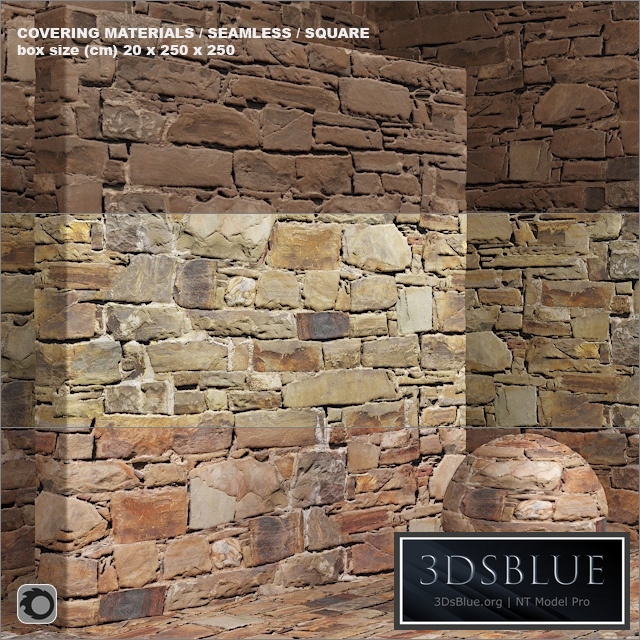 Material (seamless) - stone, old masonry set 91